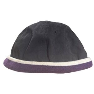 CSI Bullet Cap Vintage Biker Skater Brimless Docker Hat Black Purple Grunge